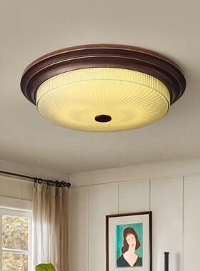 美式吸卧14468顶灯卧室灯简约房复古咖色式圆法形led客厅主房间书