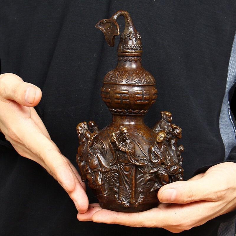 铜葫芦件家居供用品铜摆制工艺品摆件葫700芦仙过海铜奉八葫芦
