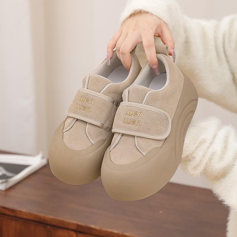 增高厚底魔术贴小白鞋女新款2025春季爆款运动休闲鞋韩版板鞋潮女