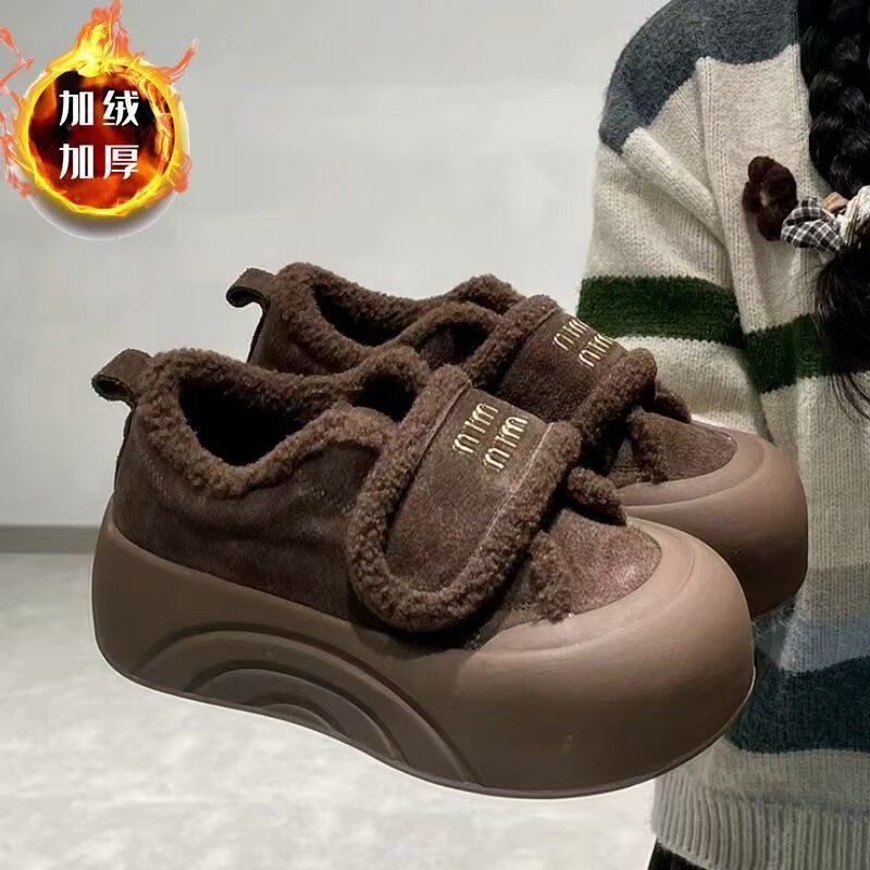 雪地靴毛毛鞋大头魔术贴厚底面包鞋女冬季加绒保暖百搭休闲板鞋,女鞋,休闲板鞋,淘宝优惠券,粉丝福利购,淘宝优惠卷