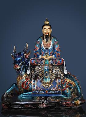 三清祖师铜像元始天尊骑牛太上老君供奉神像鎏金纯黄铜三清道祖像