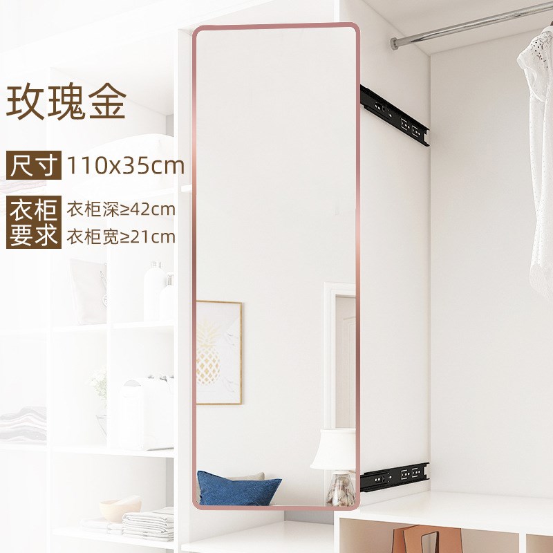 衣柜镜子内d置推拉旋转内装隐形伸缩折叠全身穿衣镜衣橱收纳试衣