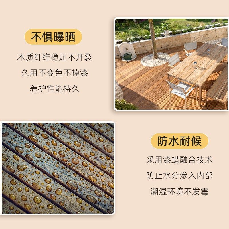 赫尔巴特户外木器漆耐候防水木地板F翻新油漆木凉亭围栏透明清漆