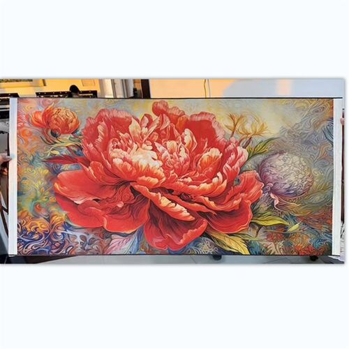 2024新e款花开富贵玄关入户装饰画客厅挂画现代进门走廊风景壁画