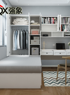 榻榻米床衣柜一体省空间收纳储物箱体床柜书桌组合小S户型CH-226
