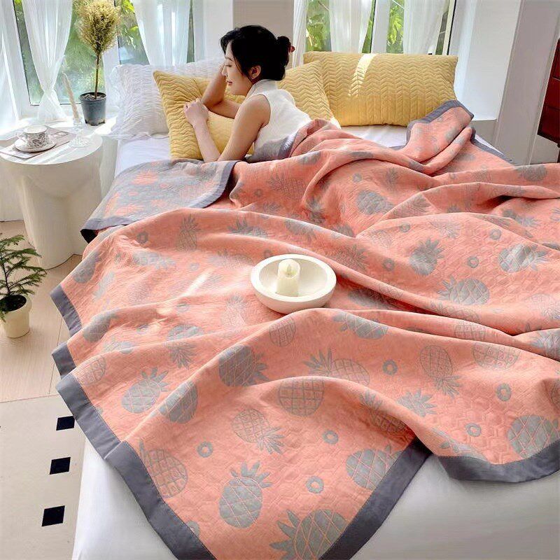 a类全棉三层纱i盖毯夏凉被多功能毛巾被办公室午睡毯单双人空调被
