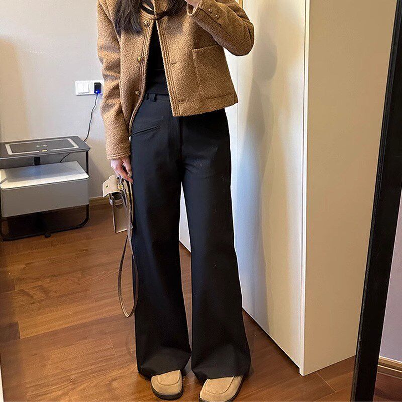 莹尚衣橱春夏新款微喇阔腿西装裤女梨型身材小个子显瘦穿搭休闲裤