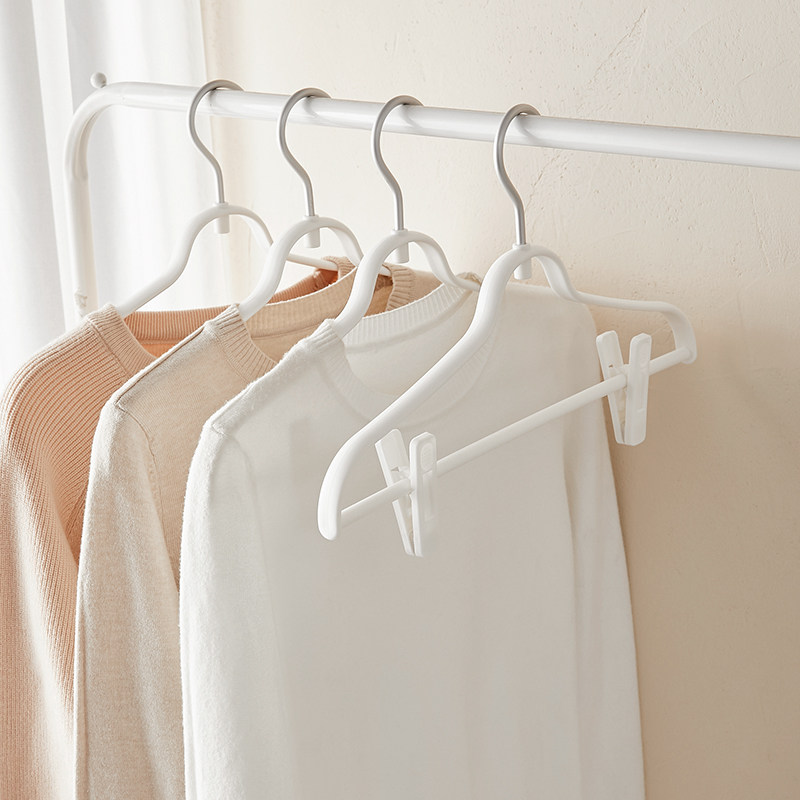 衣架家用晾衣服汉服无痕塑料衣挂子带夹子衣撑子挂钩防滑裤架裤夹