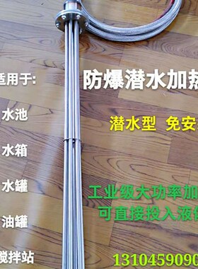 380v工业水箱电热管大功率防爆型潜水加热管投入水槽油罐池加热棒