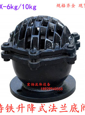铸铁法兰底阀/H42X-6/10/法兰升降式底阀/抽水泵底阀/花篮止回阀