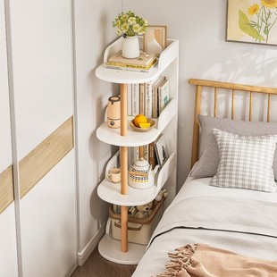 床头置物架卧室窄夹缝隙柜多层收纳架客厅沙发旁边的落地床边书架