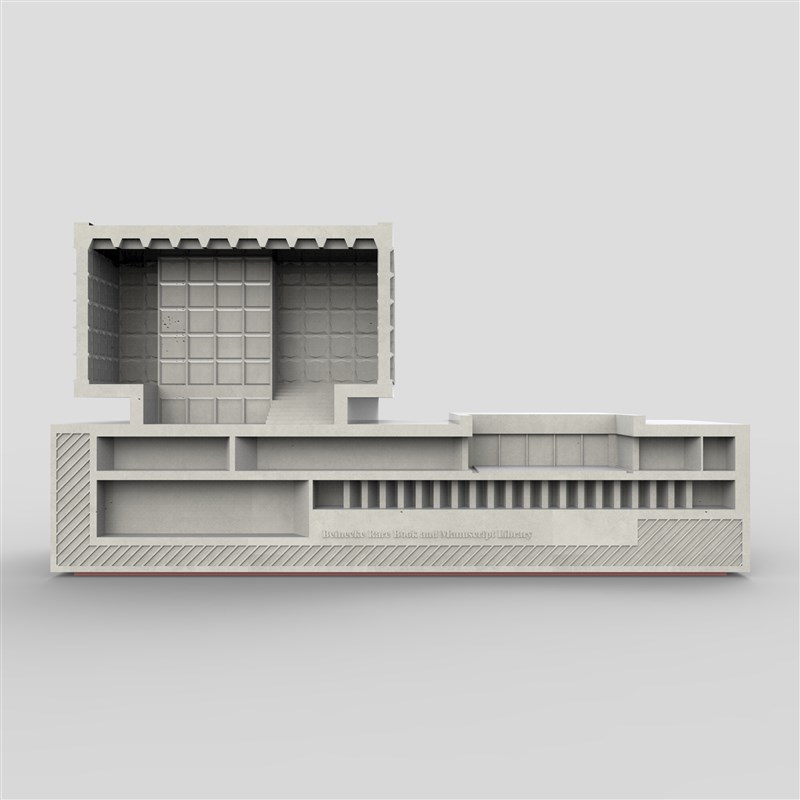 拜内克古籍善本图书馆水泥现代建筑模型样板房客厅家居装饰摆件