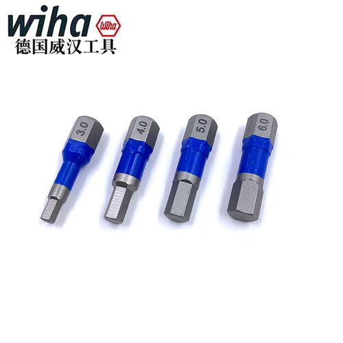 德国wiha威汉电动内六角螺丝批头进口批咀内六方T型风批嘴3456mm