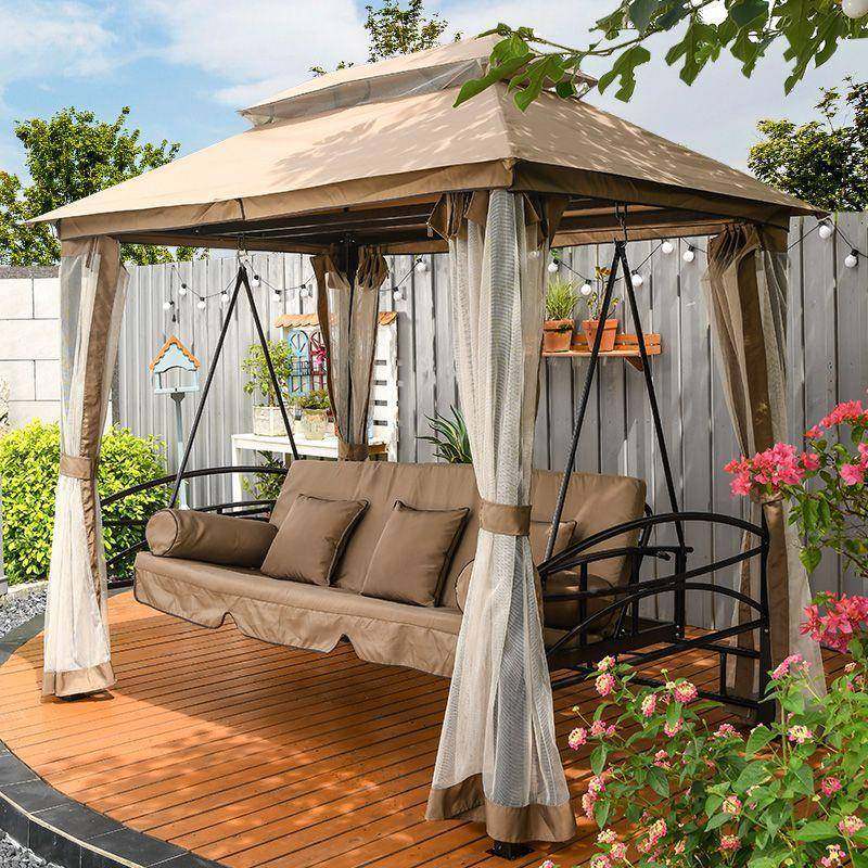 远茂外千躺床摇户椅可坐可躺两用秋秋千椅庭KMS院花园艺休铁闲吊