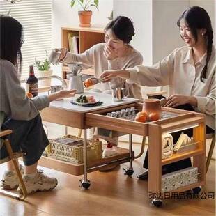 缩小推车移动茶日式沙发客厅伸围炉煮茶实户木家用茶几桌小弥达日
