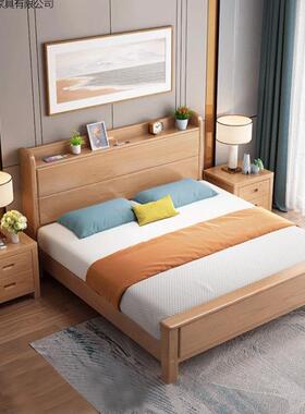 木床1实木床主卧1.米双人8床现代简约1.2米1819#榉.35m.5米原木床