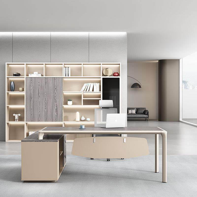 途享办公台桌新中FMQ式人理总裁经桌大班简约现代主单管桌电脑桌