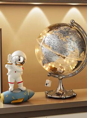 轻奢档透明地球摆件客厅办高酒VKA公室书仪柜电视柜柜组合装饰品