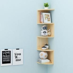 壁挂墙角书实装木角柜家用w02135客厅角落收纳架免打架孔转墙上置