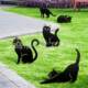 62024659件金属猫花园园桩艺术户外黑猫剪饰影庭装 院桩花雕像猫爱
