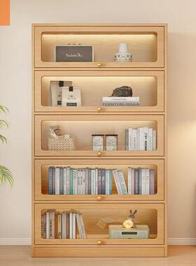 实木书柜展柜客地厅收纳柜43262储物柜家用储物柜书架落示置子物