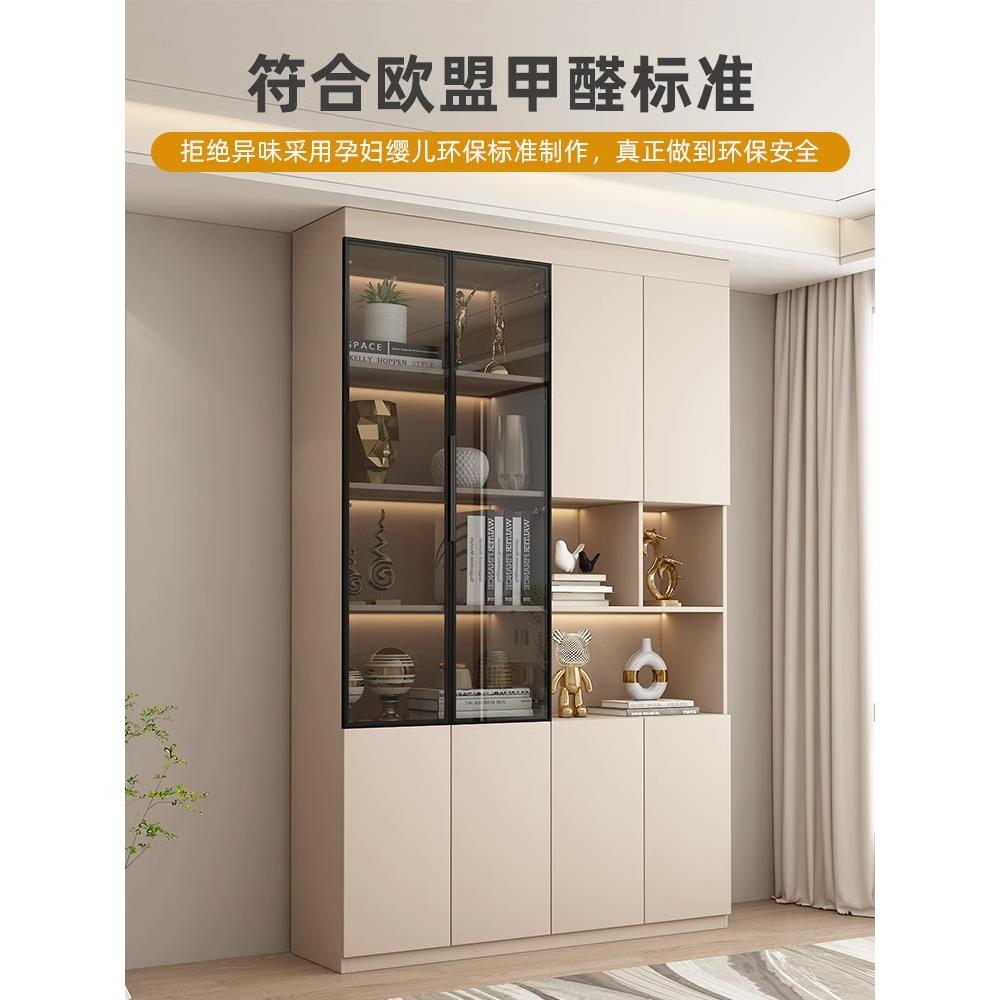 墙定制书柜示书整架OCS一体组合储实木书柜展柜轻奢家用客厅物防