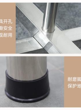 304不台锈折钢叠桌腿餐台脚架户外80013桌圆支架加厚金圆属饭桌