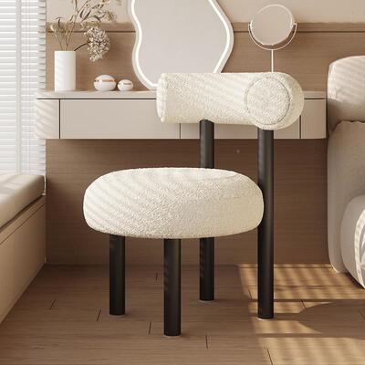 网红化椅妆台凳子女生卧现室代简约小胖椅轻奢奶76261梳油风书房