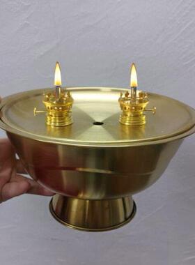 不钢属金可调光供油灯油灯油碟酥TQE油灯座不锈钢家用佛锈前佛灯