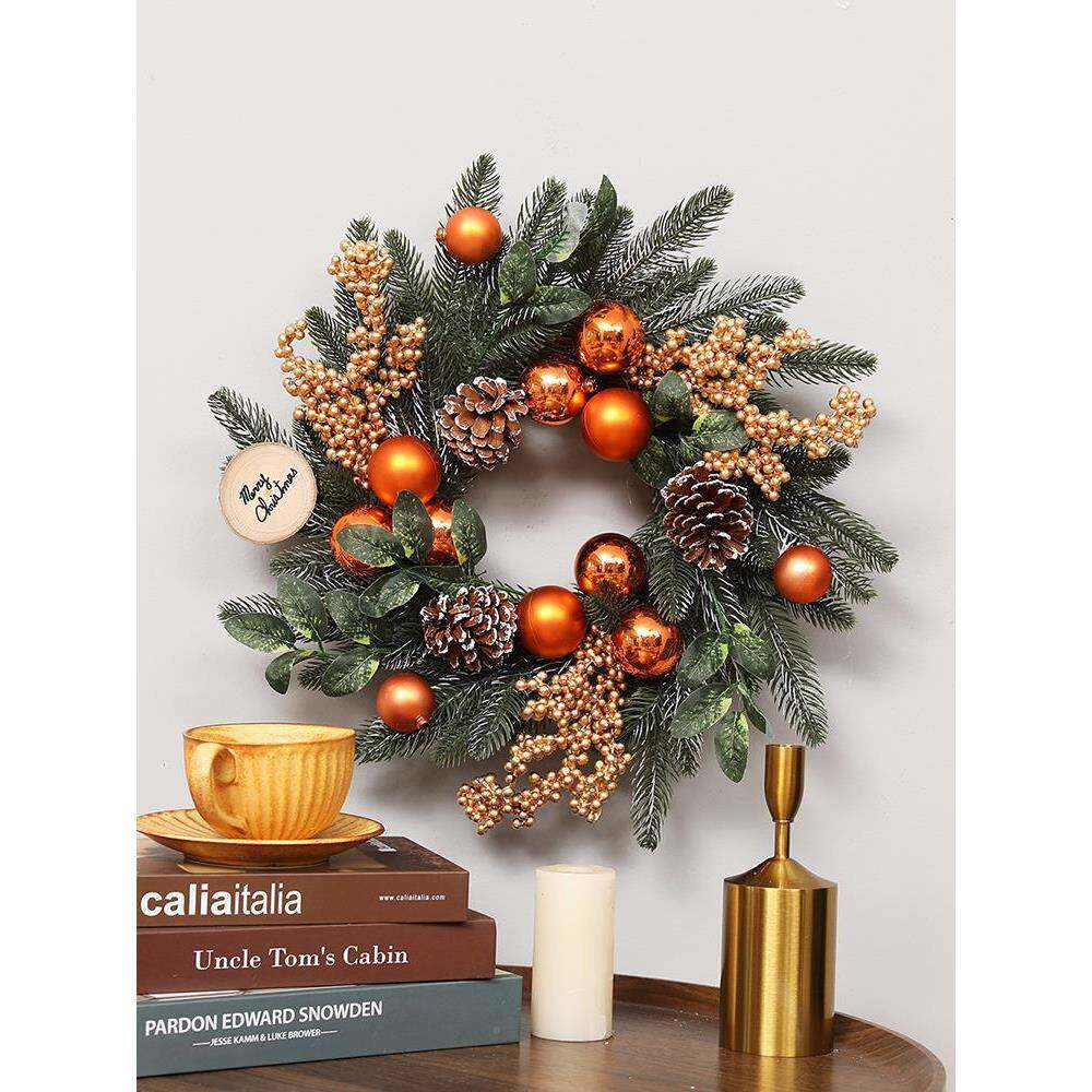 圣诞节装饰品创意窗KVB圣诞花门挂藤条橱环围场景氛布置圣诞树挂