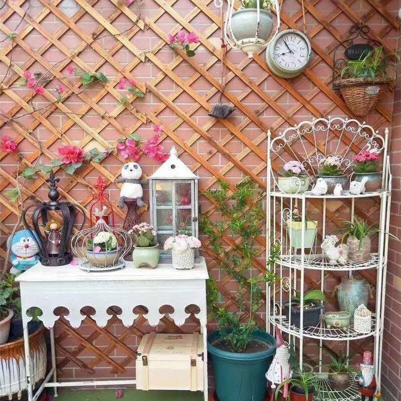 美式田园艺四层铁半圆花做旧WQX户外地多肉绿萝植物置物架落架式