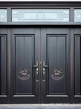 锌合金别墅大门双村开门农家自房乡村用入户大门78476四开客厅进
