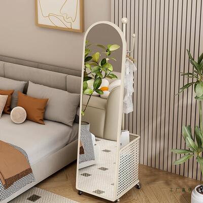 全镜挂衣衣架体收一纳身落地试镜家用镜子可移SDE动旋转穿衣镜衣