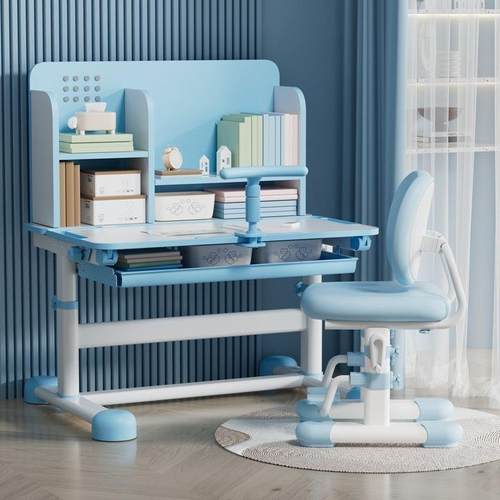 PJT儿童中生学习桌初套小学生书桌写字桌家可升降课学习用桌椅装