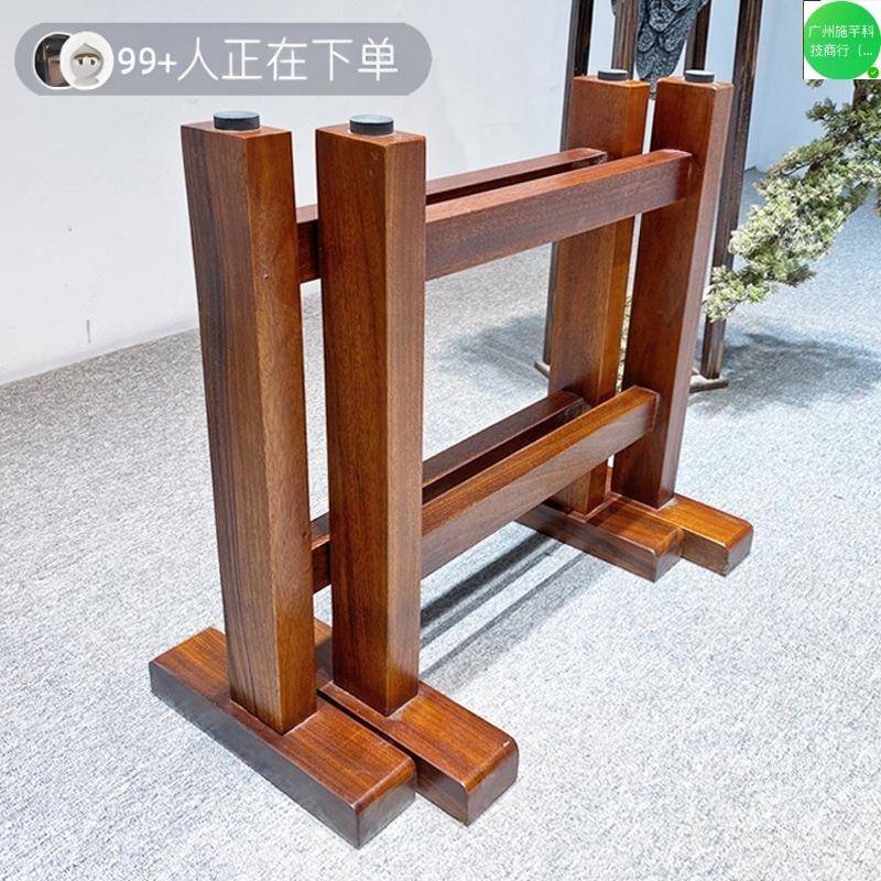 实桌腿FOW方形实木木大支架板茶桌餐桌书桌岩腿桌板架工字美式加