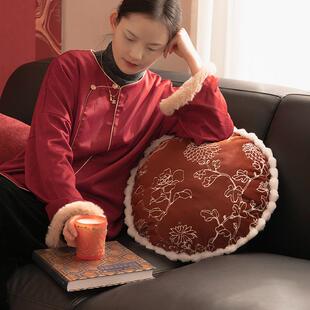 龙庆婚结婚喜年庆抱枕刺绣新中客式游园抱枕红色沙发腰靠厅沙发靠