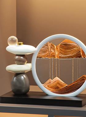 流沙画摆件客厅电视酒F9787H68柜轻奢柜居装家品办饰公室