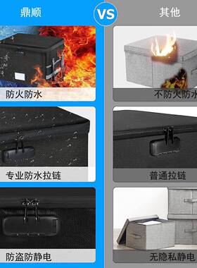 防水防潮收OBN纳箱量家用可折车叠载储物箱带锁文大容办公防火件