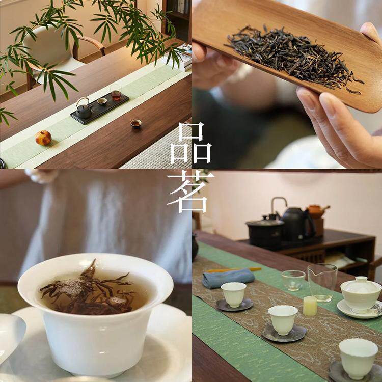 式大板茶桌组椅台合实木腿阳茶几客FXZ厅家用泡茶桌子新中办公室