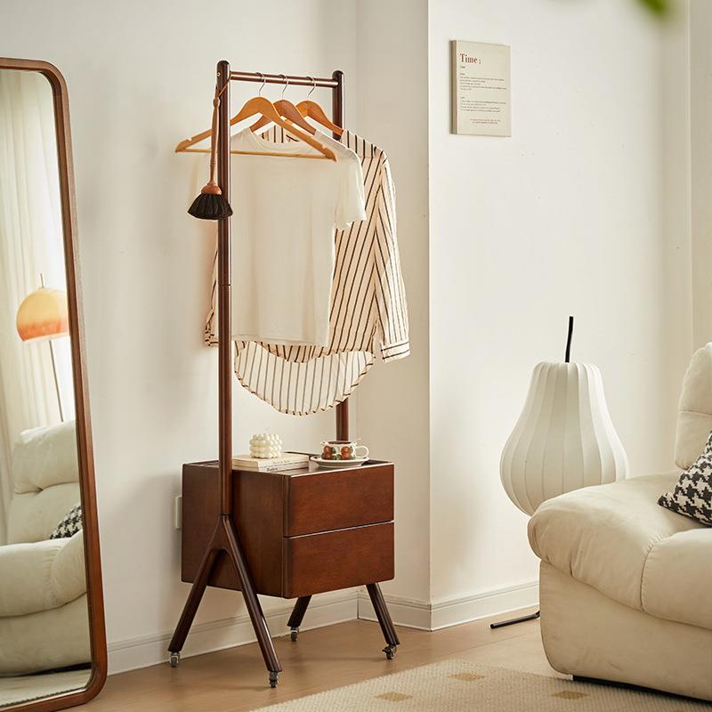 家逸木衣帽架架床头一体挂柜衣架落地卧XFH室家用衣室内晾实衣服