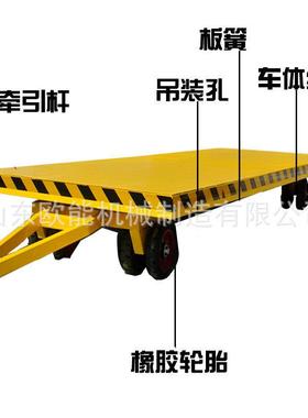 1车0吨20吨30吨平板拖车重牵平引板车65095拖挂式型平板拖厂区物