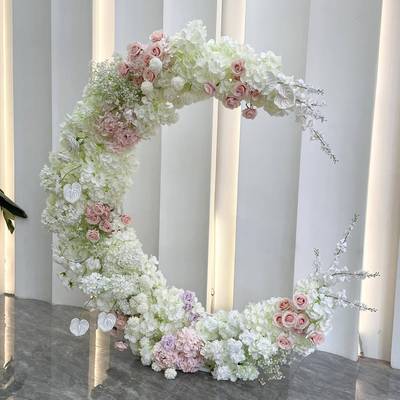 求婚0906仪亮式婚礼装饰月拱门花红艺酒店民网打卡宿布置仿真假花