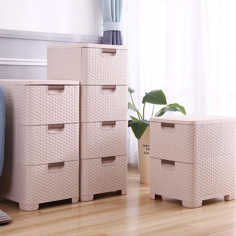 收仿藤加厚柜子抽屉式塑料整理箱宝宝KFF衣儿柜童储物柜多纳层杂