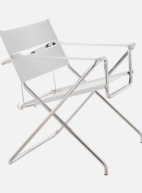 中古风瓦西不里锈钢餐椅复古风客厅EHR酒单店沙发躺椅网马红鞍革