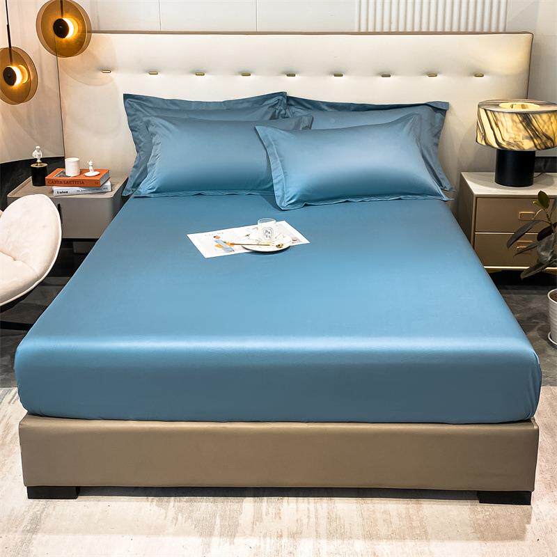 01长JVT0绒棉单件床笠枕套全棉床床垫套罩纯色席梦思保护罩缎纹工