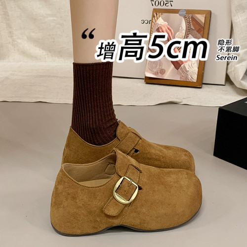 复古绒面全包勃肯鞋女2026
