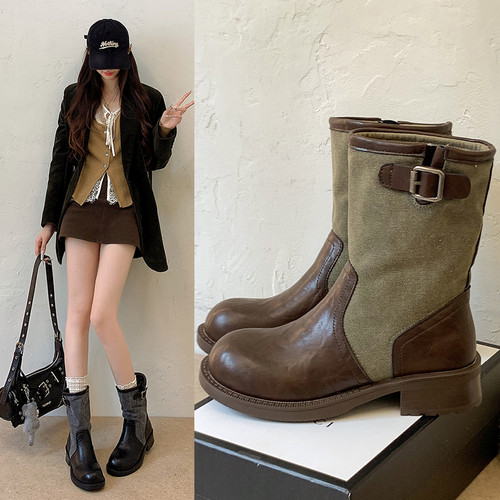西部牛仔靴女2026新款秋季