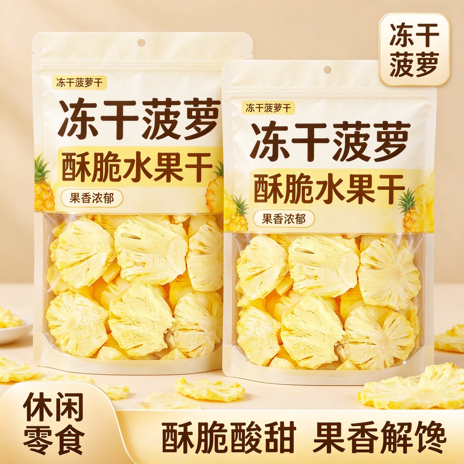 冻干菠萝菠萝片干片烘焙