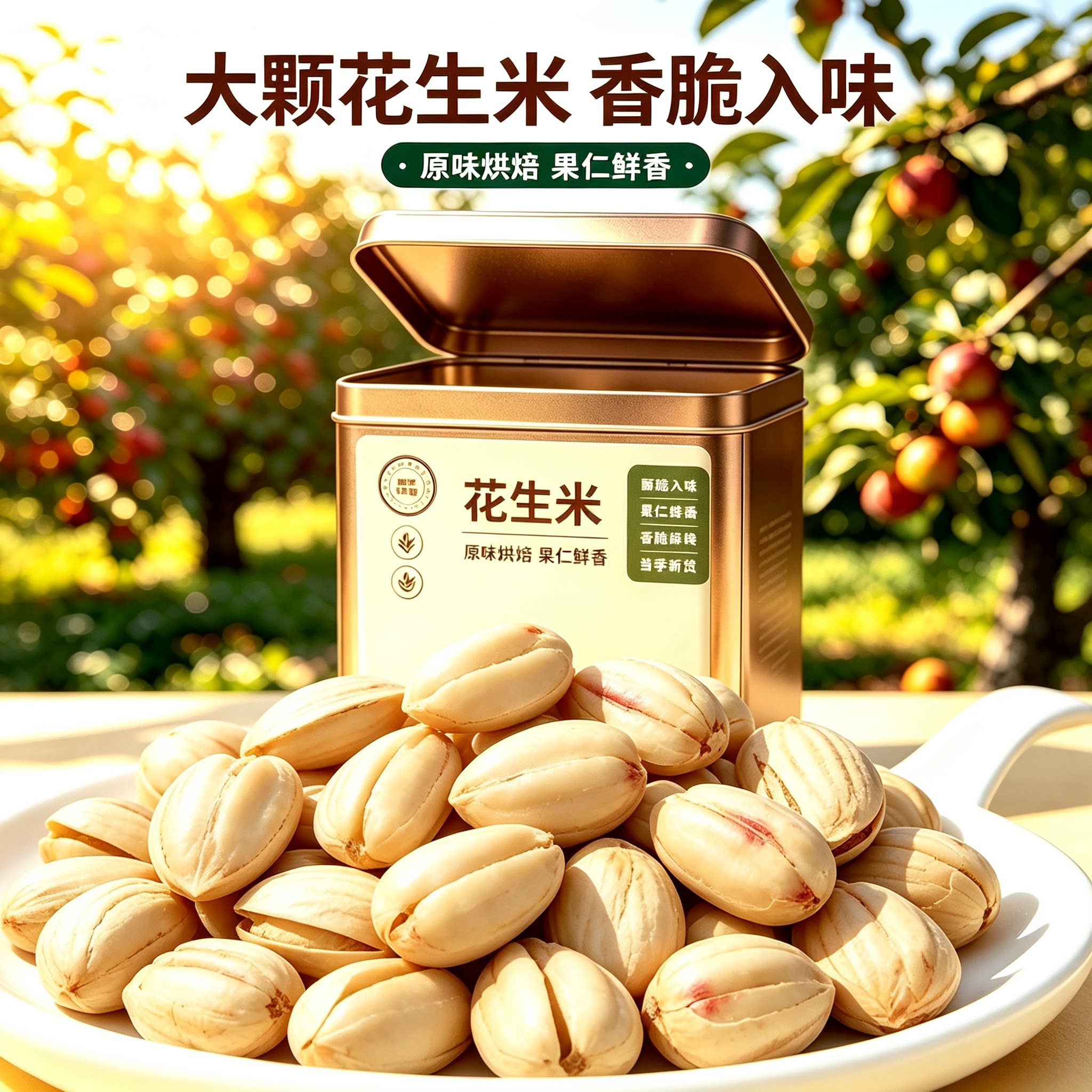 黑龙江四粒红花生仁500g新货