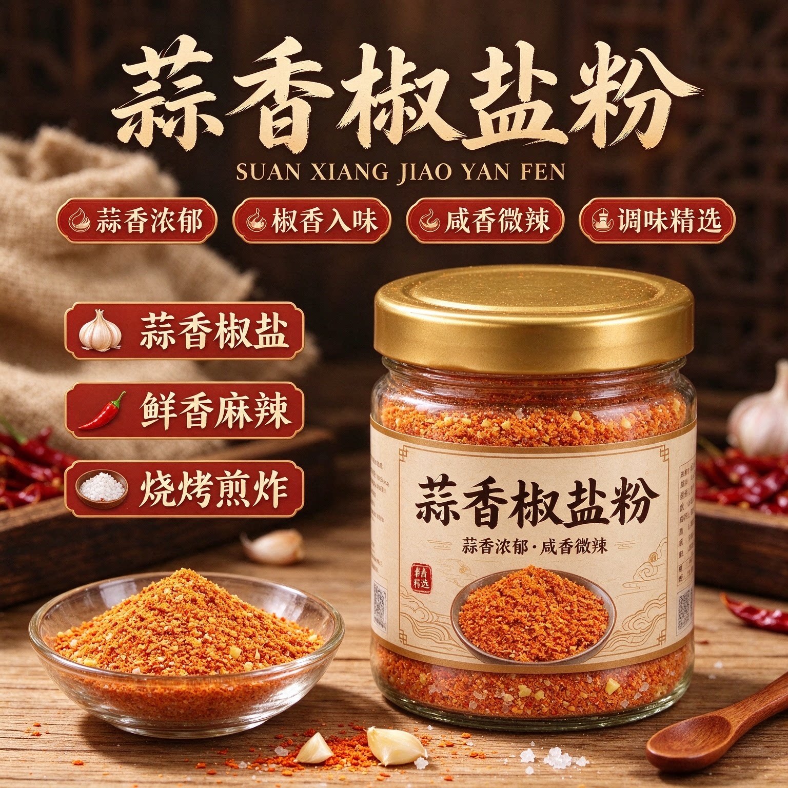 正宗蒜香椒盐粉烧烤调味料